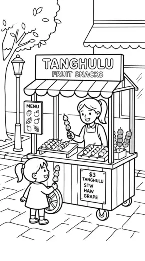 hình tô màu Tranh Tô Màu Kẹo Hồ Lô 5 cho bé 8 tuổi chất lượng cao