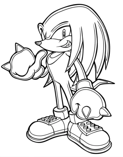 hình tô màu Tranh Tô Màu Knuckles 1 in ngay