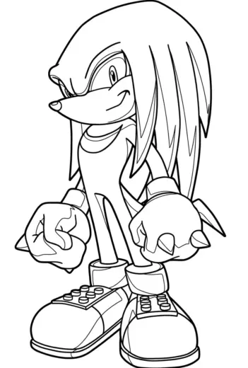 in hình tô màu Tranh Tô Màu Knuckles 10 cho bé 8 tuổi