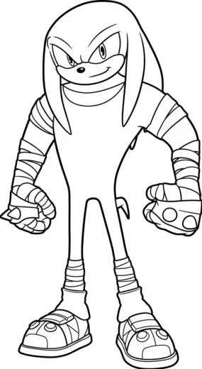 download hình tô màu Tranh Tô Màu Knuckles 12 cho bé