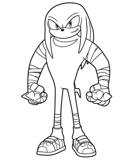 hình tô màu Tranh Tô Màu Knuckles 13 chất lượng cao