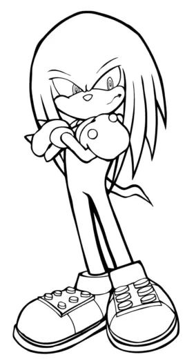 tải hình tô màu Tranh Tô Màu Knuckles 14 cho bé 7 tuổi