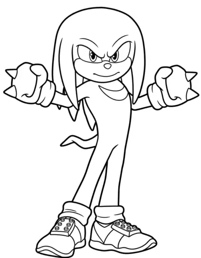 hình tô màu Tranh Tô Màu Knuckles 15 cho trẻ em