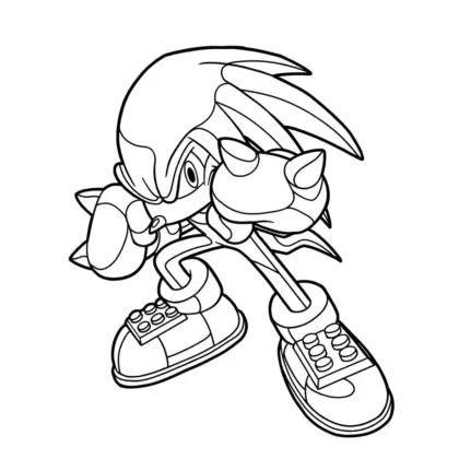 in hình tô màu Tranh Tô Màu Knuckles 16 cho bé 7 tuổi