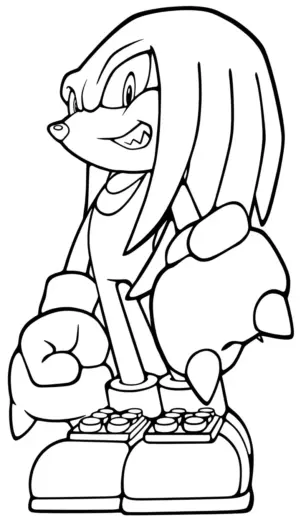 file pdf hình tô màu Tranh Tô Màu Knuckles 19 cho bé