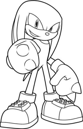 hình tô màu Tranh Tô Màu Knuckles 25 cho bé 3 tuổi chất lượng cao