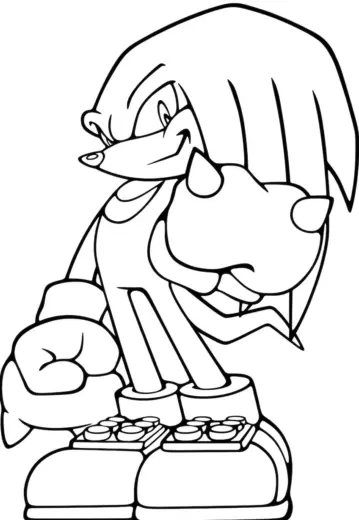 in hình Tranh Tô Màu Knuckles 27 cho bé tập tô