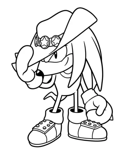 hình tô màu Tranh Tô Màu Knuckles 28 cho bé đơn giản