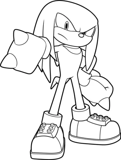 hình tô màu Tranh Tô Màu Knuckles 3 cho bé 5 tuổi