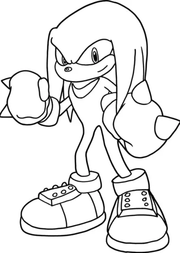 tranh tô màu Tranh Tô Màu Knuckles 30 rõ nét