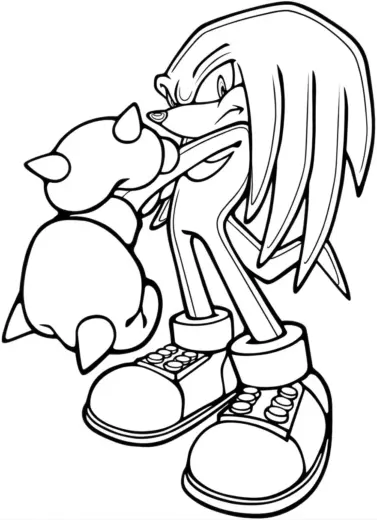 tranh tô màu Tranh Tô Màu Knuckles 4 cho bé tải chất lượng cao