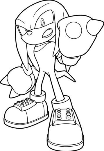 in hình tô màu Tranh Tô Màu Knuckles 9 cho bé