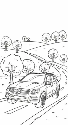 tranh tô màu Tranh Tô Màu Mercedes 10 rõ nét