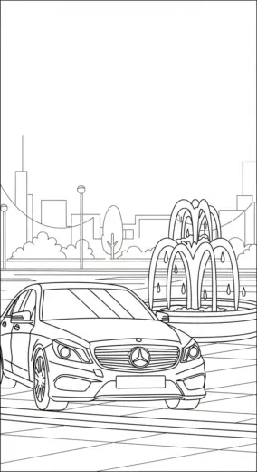 in tranh tô màu Tranh Tô Màu Mercedes 13 cho bé 6 tuổi