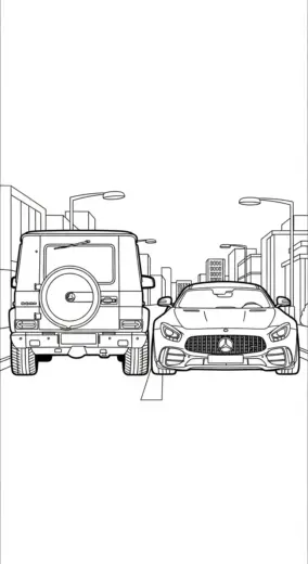 tranh tô màu Tranh Tô Màu Mercedes 15 cho bé 7 tuổi