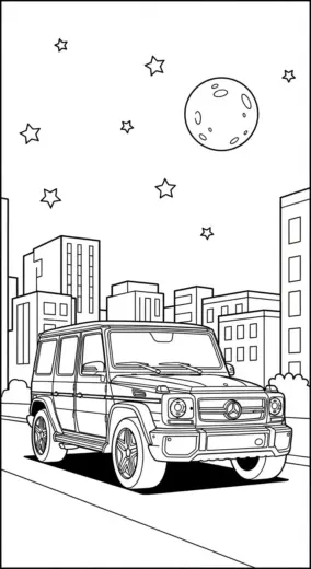 tải tranh tô màu Tranh Tô Màu Mercedes 25 cho bé 3 tuổi