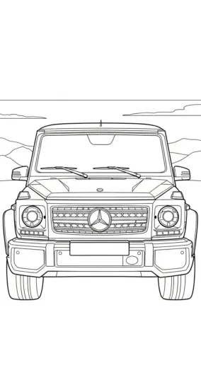 in hình tô màu Tranh Tô Màu Mercedes 26 cho bé 7 tuổi