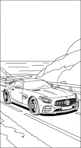 tranh tô màu Tranh Tô Màu Mercedes 29 cho bé tải về