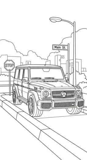 tranh tô màu Tranh Tô Màu Mercedes 34 cho bé 6 tuổi