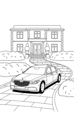 file tranh tô màu Tranh Tô Màu Mercedes 36 cho bé 4-5 tuổi