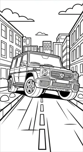tải hình tô màu Tranh Tô Màu Mercedes 37 cho bé 3 tuổi