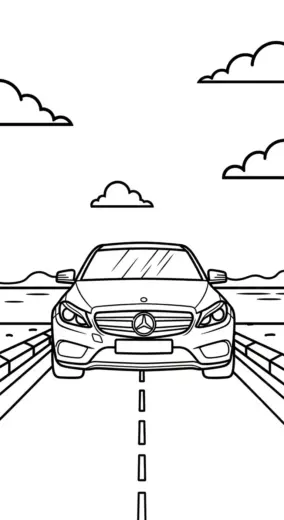 in tranh tô màu Tranh Tô Màu Mercedes 40 cho bé 5 tuổi