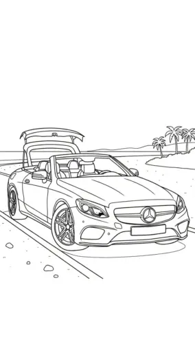 tải hình tô màu Tranh Tô Màu Mercedes 43 cho bé 7 tuổi