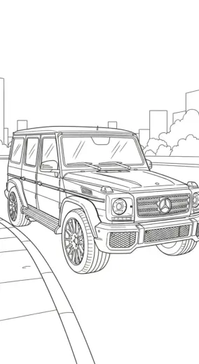 tranh tô màu Tranh Tô Màu Mercedes 6 cho bé 5 tuổi