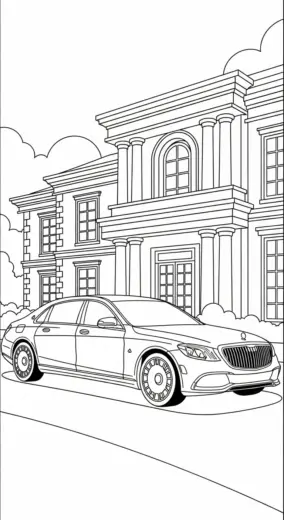 file pdf hình tô màu Tranh Tô Màu Mercedes 9 cho bé