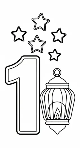 hình tô màu Tranh Tô Màu Số 1 12 rõ nét