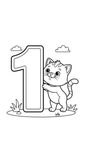 hình tô màu Tranh Tô Màu Số 1 5 cho bé 6 tuổi