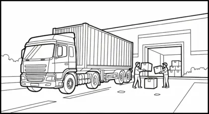 hình tô màu Tranh Tô Màu Xe Container 11 chất lượng cao