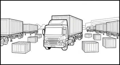 hình tô màu Tranh Tô Màu Xe Container 12 cho bé 7 tuổi chất lượng cao