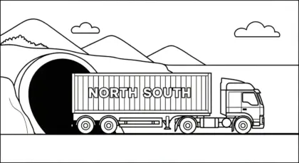 tranh tô màu Tranh Tô Màu Xe Container 14 cho bé tải về