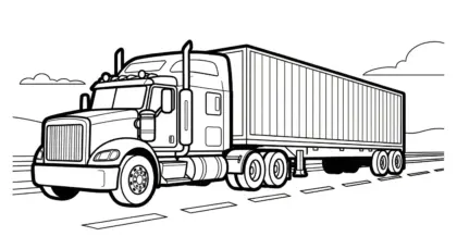 in hình tô màu Tranh Tô Màu Xe Container 18