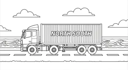 in hình tô màu Tranh Tô Màu Xe Container 23 khổ A4