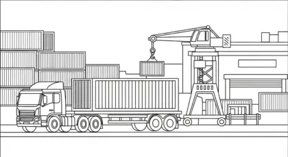 file pdf tranh tô màu Tranh Tô Màu Xe Container 31 cho bé