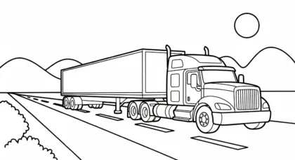 tải tranh tô màu Tranh Tô Màu Xe Container 33 chất lượng cao