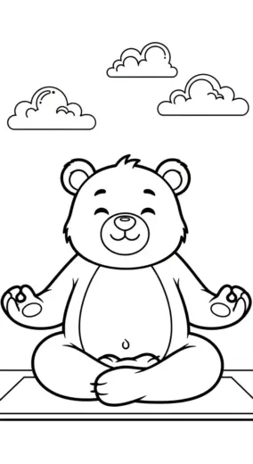 tranh tô màu Tranh Tô Màu Yoga 1 cho bé tải chất lượng cao