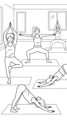 hình tô màu Tranh Tô Màu Yoga 17 cho bé 4 tuổi chất lượng cao