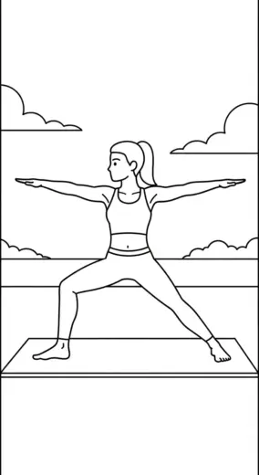 hình tô màu Tranh Tô Màu Yoga 25 in ngay