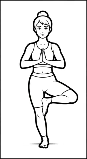 tải tranh tô màu Tranh Tô Màu Yoga 29 cho bé 7 tuổi
