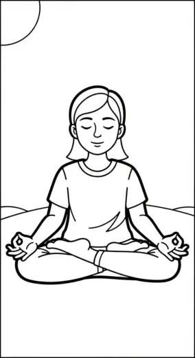tải tranh tô màu Tranh Tô Màu Yoga 32 cho bé 5 tuổi