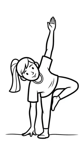 file hình tô màu Tranh Tô Màu Yoga 4 cho bé in