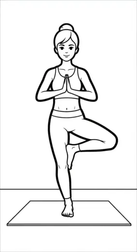 tranh tô màu Tranh Tô Màu Yoga 8 cho bé 3 tuổi chất lượng cao