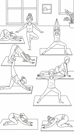 download hình tô màu Tranh Tô Màu Yoga 9 cho bé
