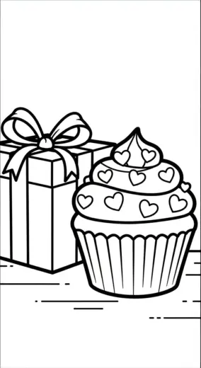 tải tranh tô màu Tranh tô màu Bánh Cupcake 1 chất lượng cao
