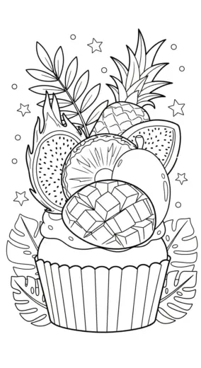 hình tô màu Tranh tô màu Bánh Cupcake 11 cho bé 7 tuổi chất lượng cao