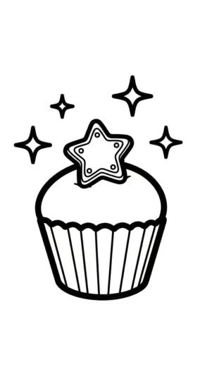 in hình tô màu Tranh tô màu Bánh Cupcake 12 cho bé 7 tuổi
