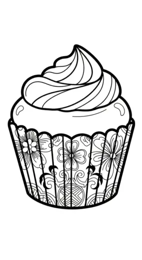 tranh tô màu Tranh tô màu Bánh Cupcake 14 cho bé 3 tuổi chất lượng cao